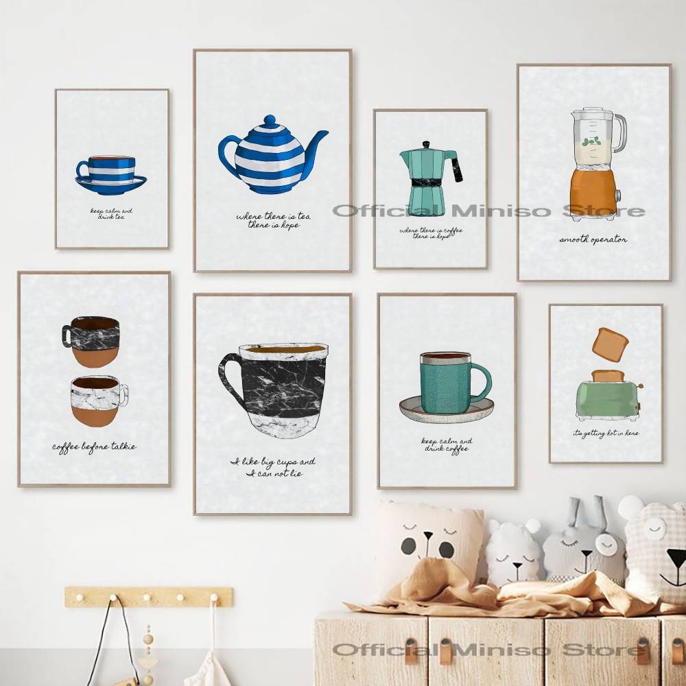 Wallpaper Coffee And Tea - لوحة فنية جدارية غير مؤطرة بتصميم
