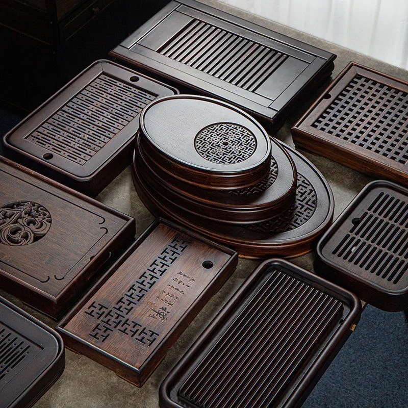 Bamboo Tea Tray - صينية من الخيزران الطبيعي، صينية خشبية