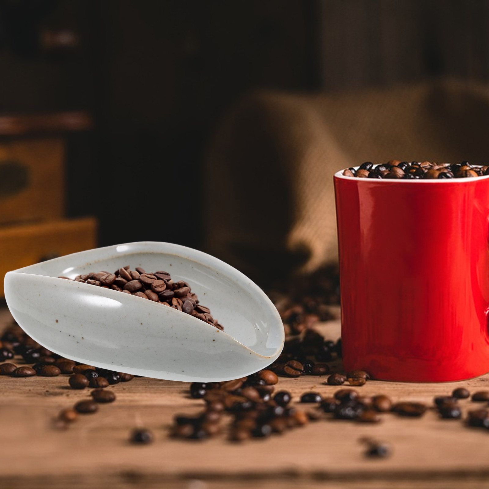 Coffee Tea Bean Leaf - صينية قياس حبوب القهوة من السيراميك