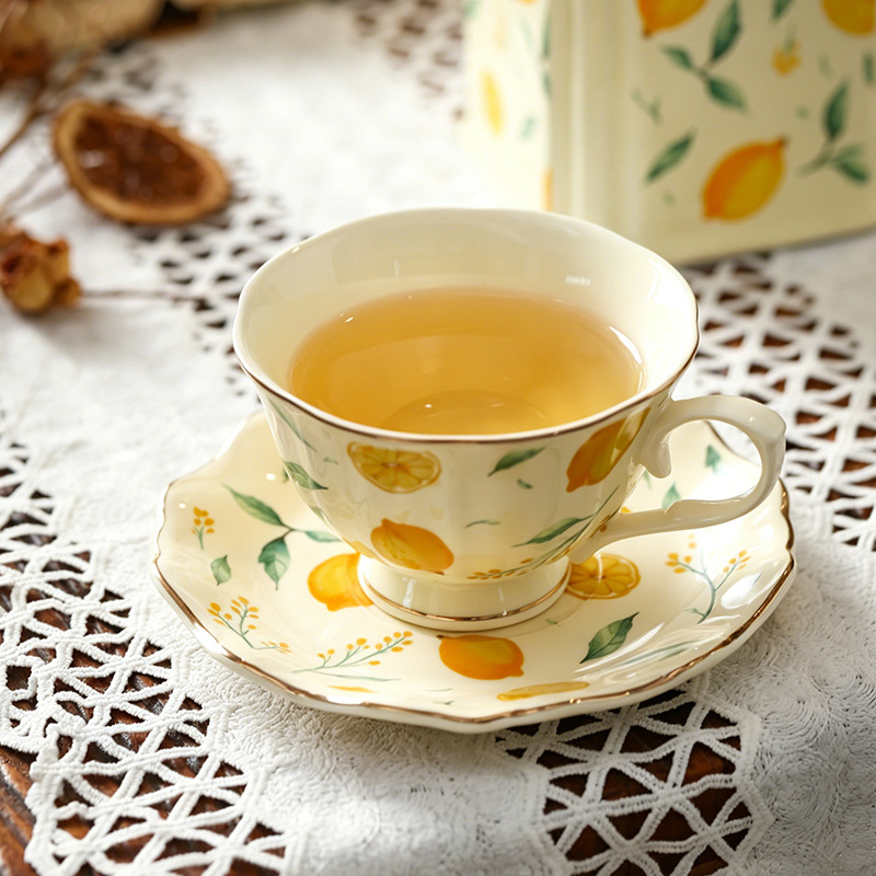 Lemon Tea Coffee - كوب قهوة سيراميك بتصميم ليمون منعش