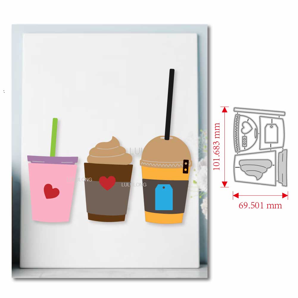 Coffee Stencil Art - 2025 قطع معدنية يموت سكرابوكينغ ألبوم