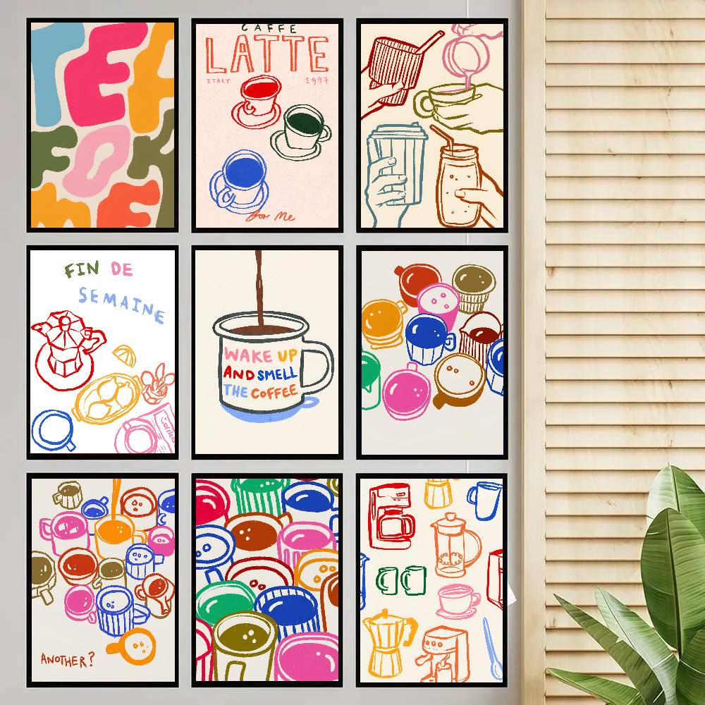 Wallpaper Coffee And Tea - ملصق جداري فني ذاتي اللصق بتصميم
