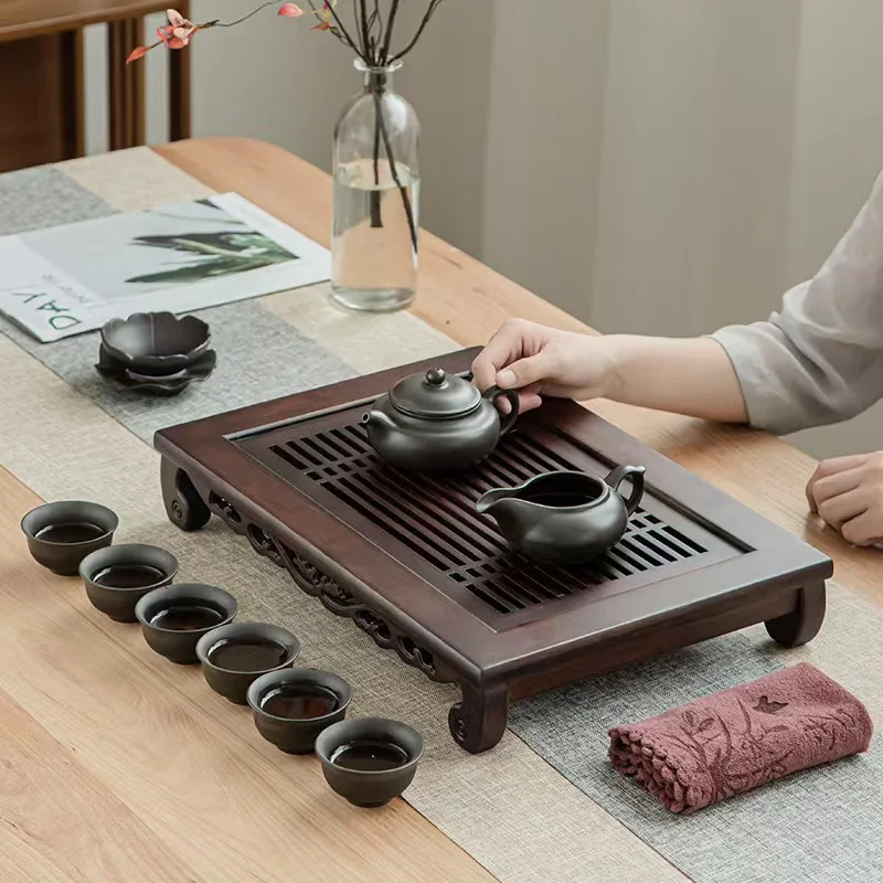 Bamboo Tea Tray - صينية شاي خيزران طبيعية صينية ،