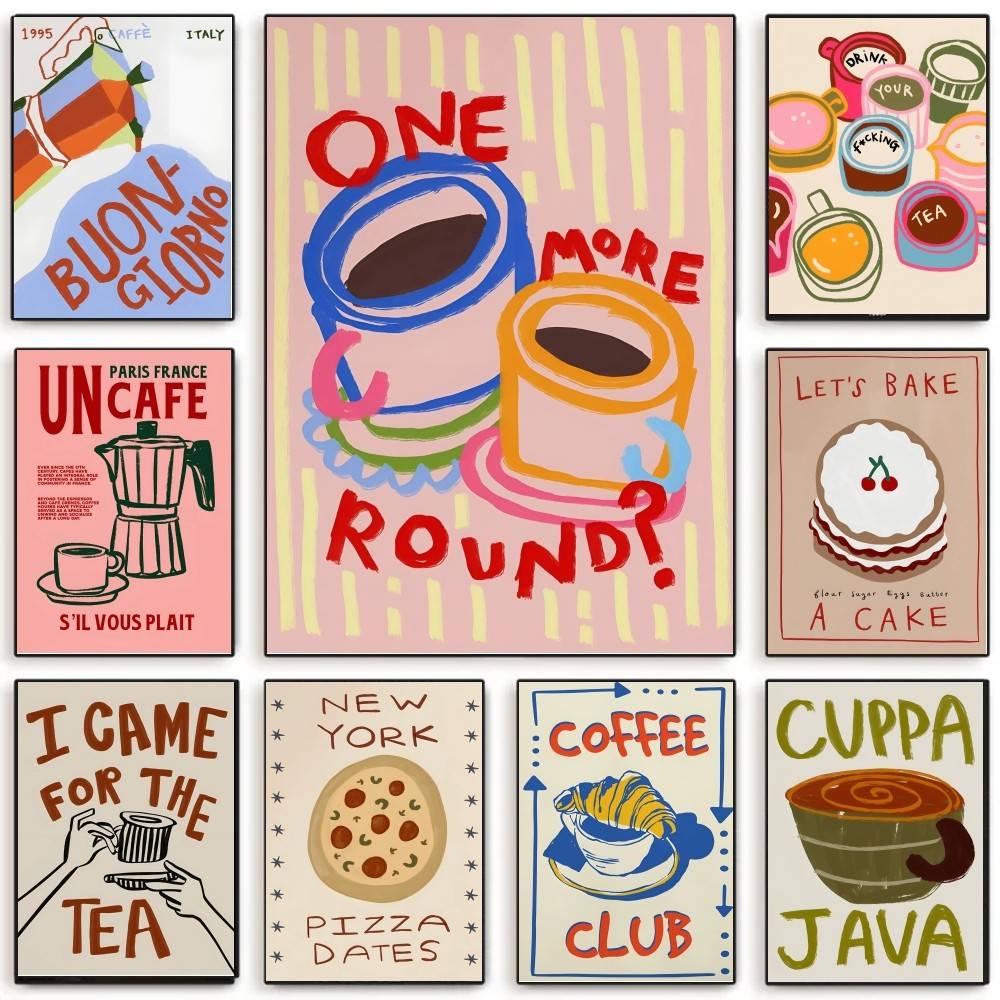 Wallpaper Coffee And Tea - ملصق ملون لمقهى وشاي ما بعد