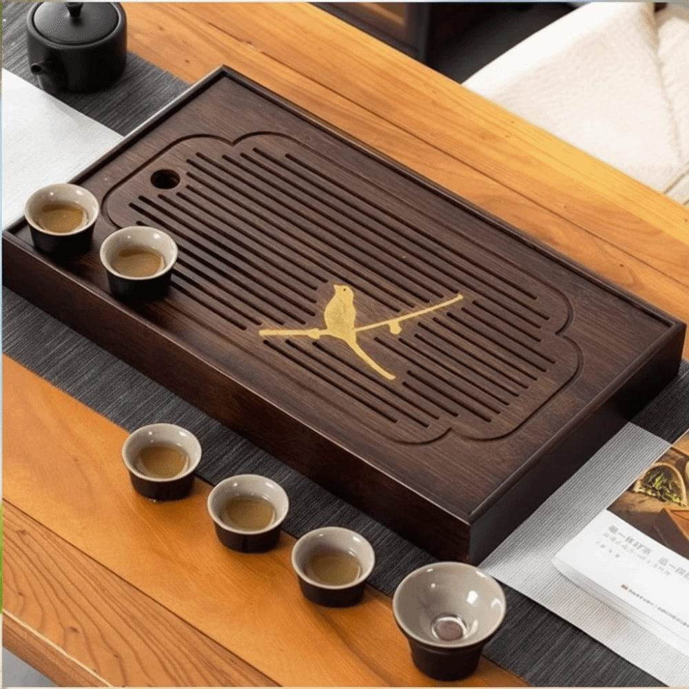 Bamboo Tea Tray - صينية شاي صينية صغيرة الحجم مصنوعة