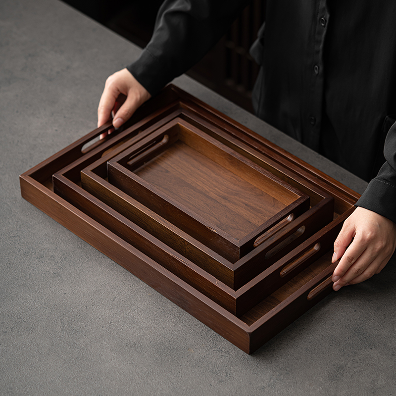 Bamboo Tea Tray - صينية شاي مستطيلة كبيرة من خشب