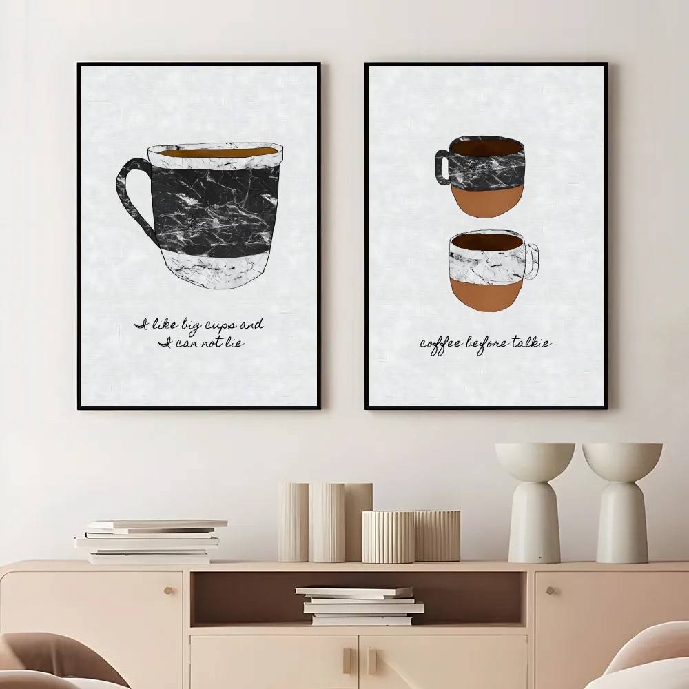 لوحة فنية جدارية غير مؤطرة بتص - مراجعة Wallpaper Coffee And Tea وسعره