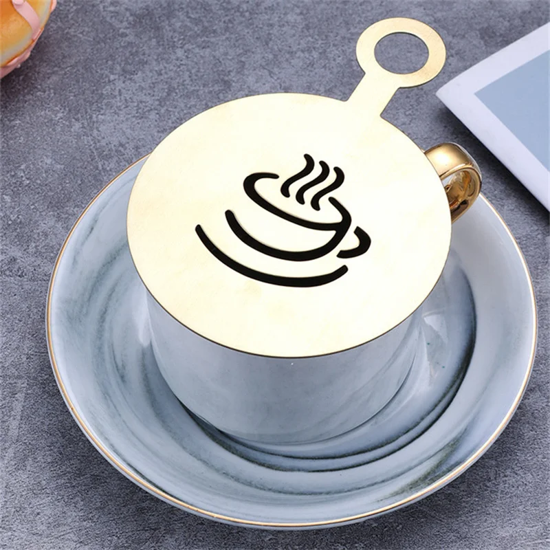 4 قطع من قوالب القهوة الذهبية  - مراجعة Coffee Stencil Art وسعره