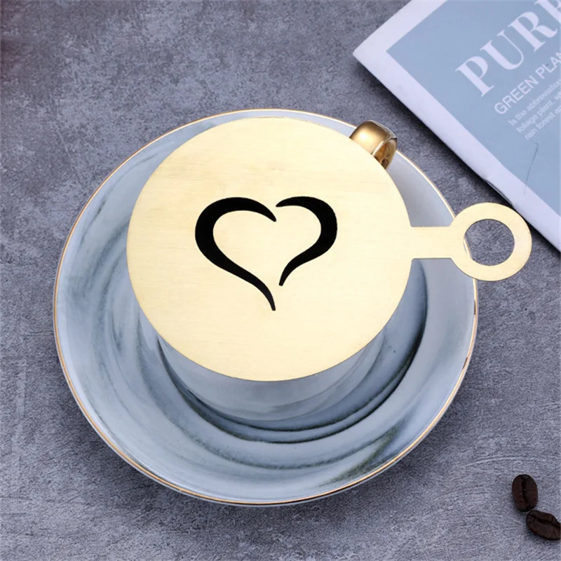 4 قطع من قوالب القهوة الذهبية  - مراجعة Coffee Stencil Art وسعره