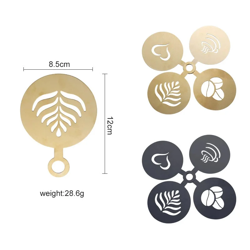 4 قطع من قوالب القهوة الذهبية  - مراجعة Coffee Stencil Art وسعره