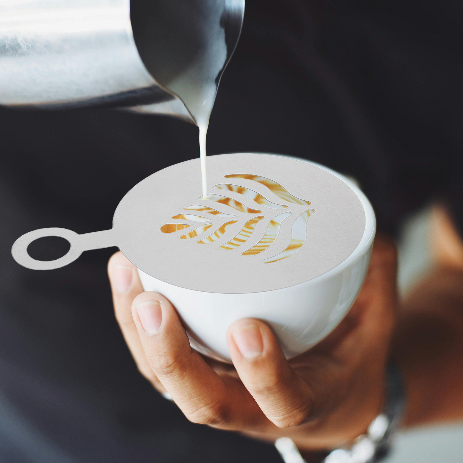 4 قطع من قوالب فن اللاتيه المص - مراجعة Coffee Stencil Art وسعره