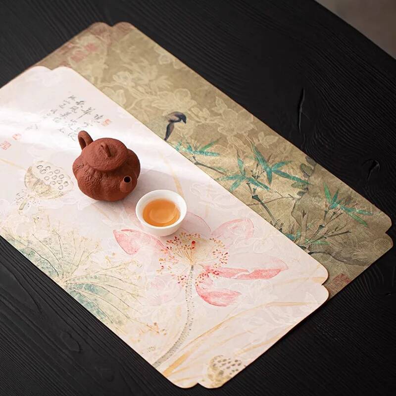 سجادة شاي صينية من الحرير الأخ - مراجعة Bamboo Tea Tray وسعره