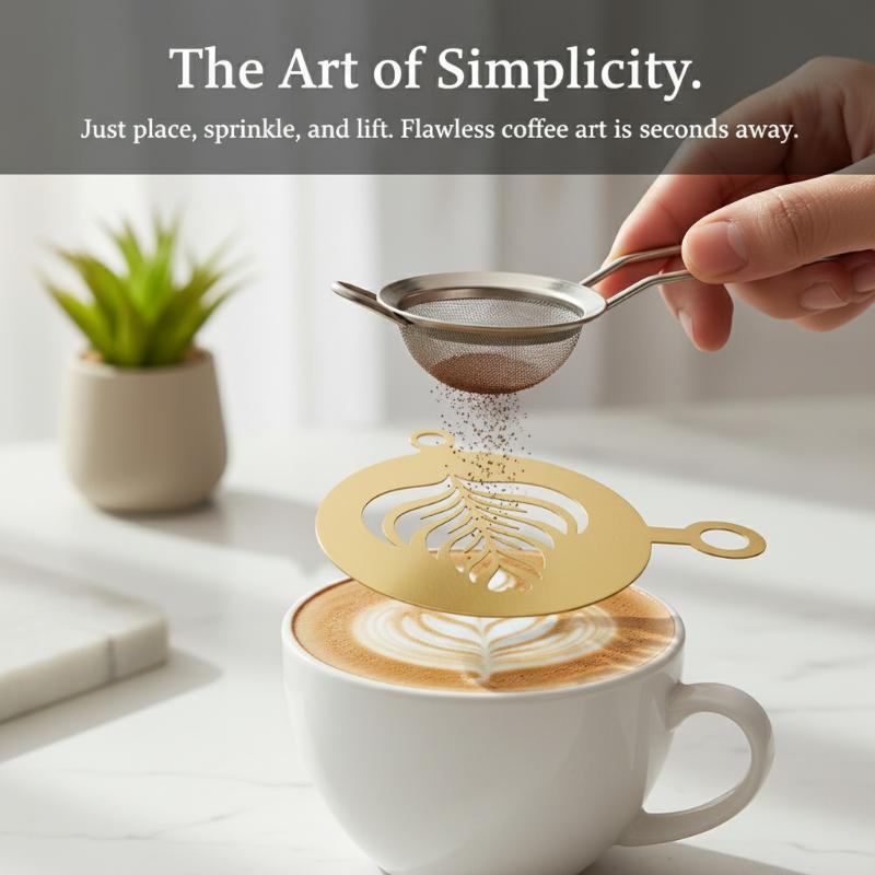 مجموعة من 4 قوالب قهوة من الفو - مراجعة Coffee Stencil Art وسعره