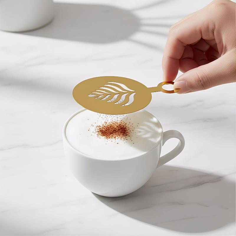 مجموعة من 4 قوالب قهوة من الفو - مراجعة Coffee Stencil Art وسعره