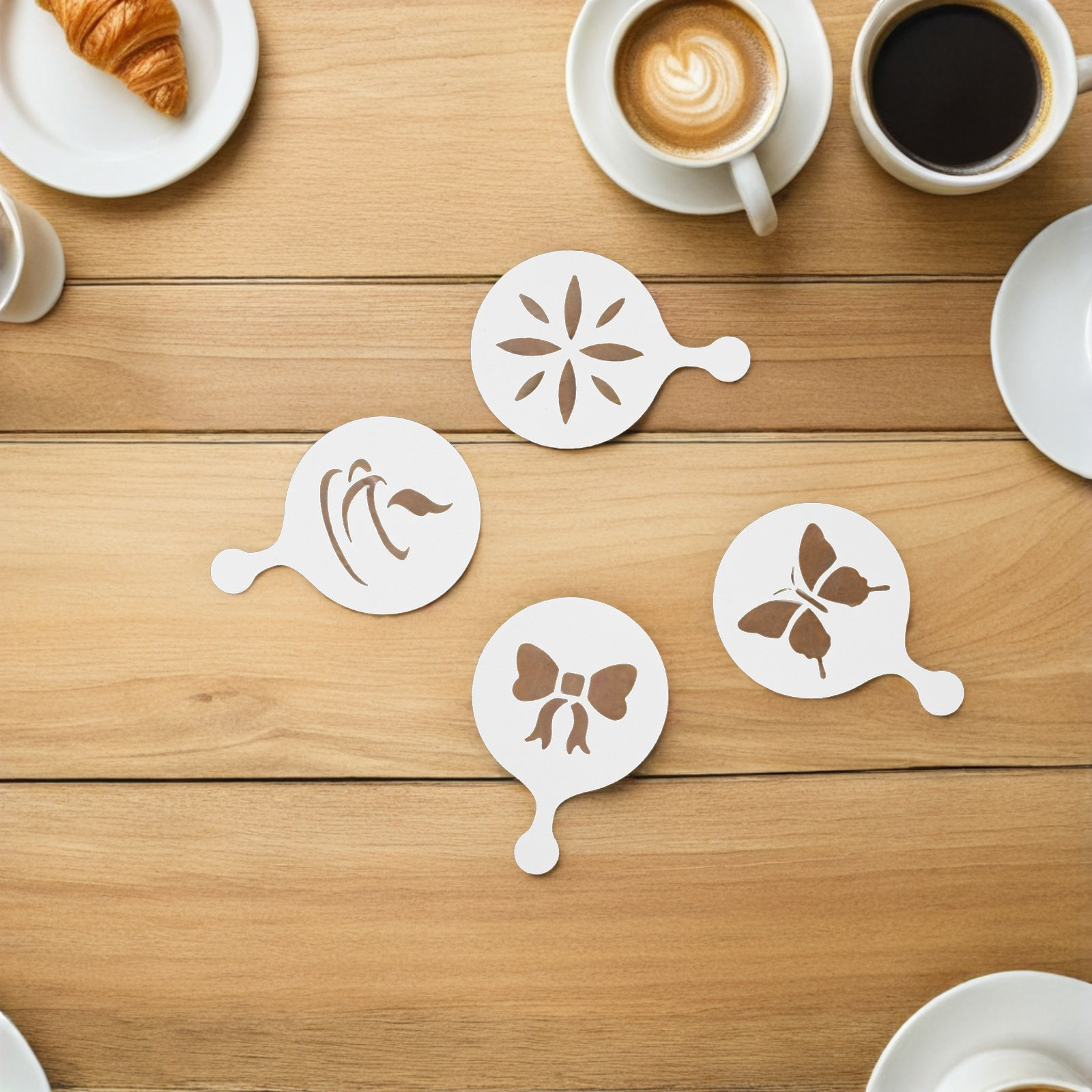 8 قطع قوالب بلاستيكية قابلة لإ - مراجعة Coffee Stencil Art وسعره