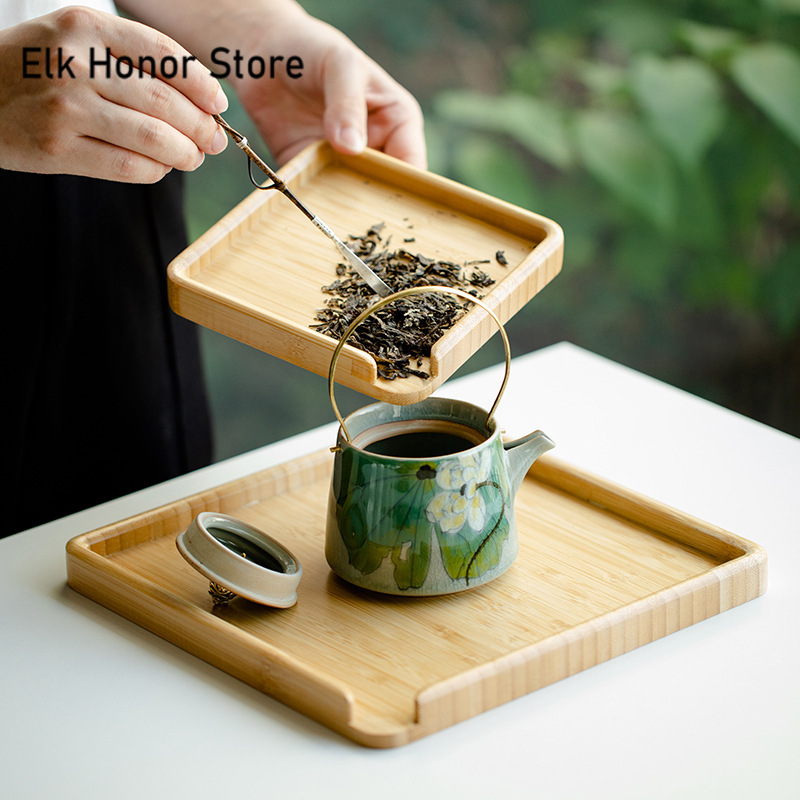 الصينية الخيزران الغذاء صينية  - مراجعة Bamboo Tea Tray وسعره