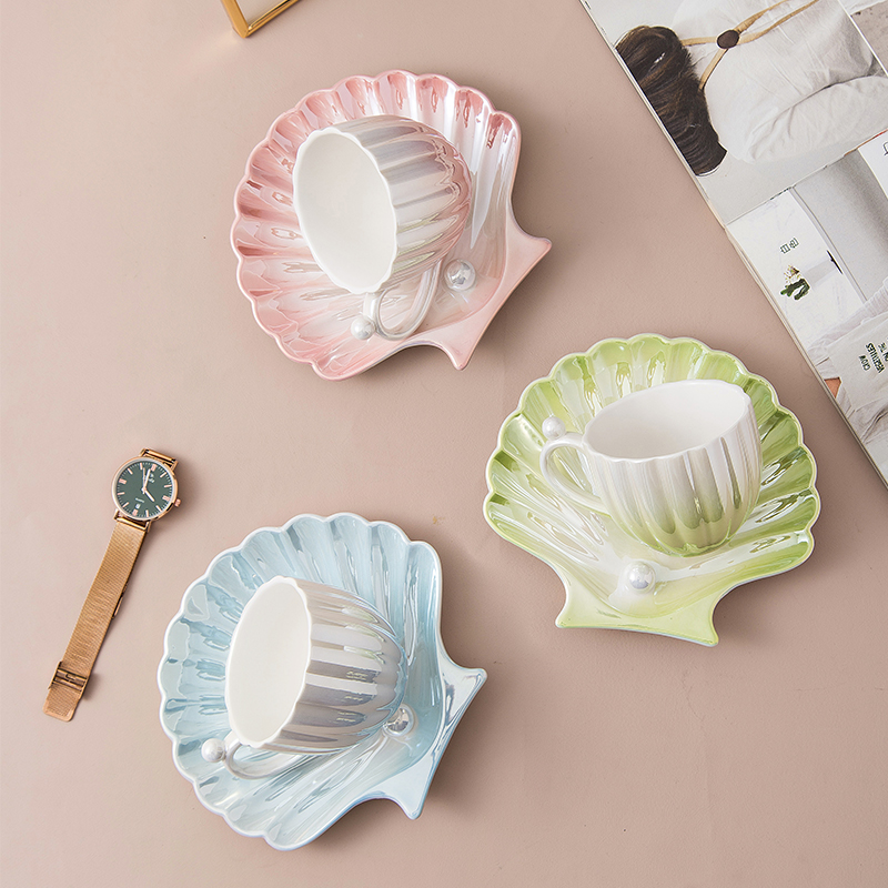 أكواب سيراميك بتصميم شل اللؤلؤ - مراجعة Best Tea Coffee وسعره