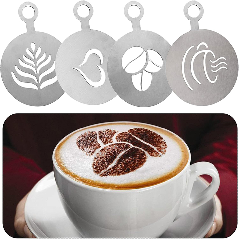 مجموعة من 4 قطع قوالب قهوة من  - مراجعة Coffee Stencil Art وسعره