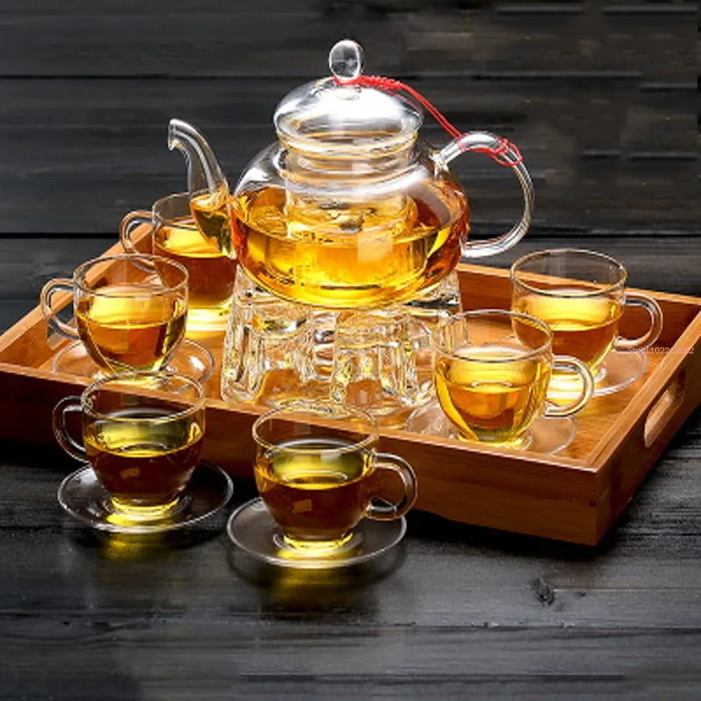 طقم شاي زجاجي أنيق إبريق شاي ا - مراجعة Bamboo Tea Tray وسعره