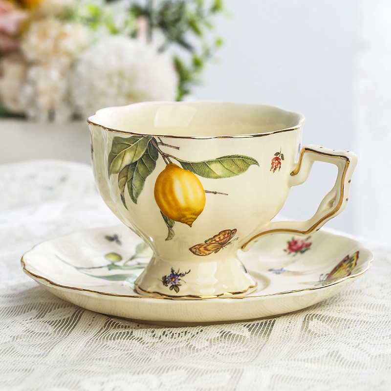 طقم شاي بتصميم ريفي أوروبي، إب - مراجعة Lemon Tea Coffee وسعره