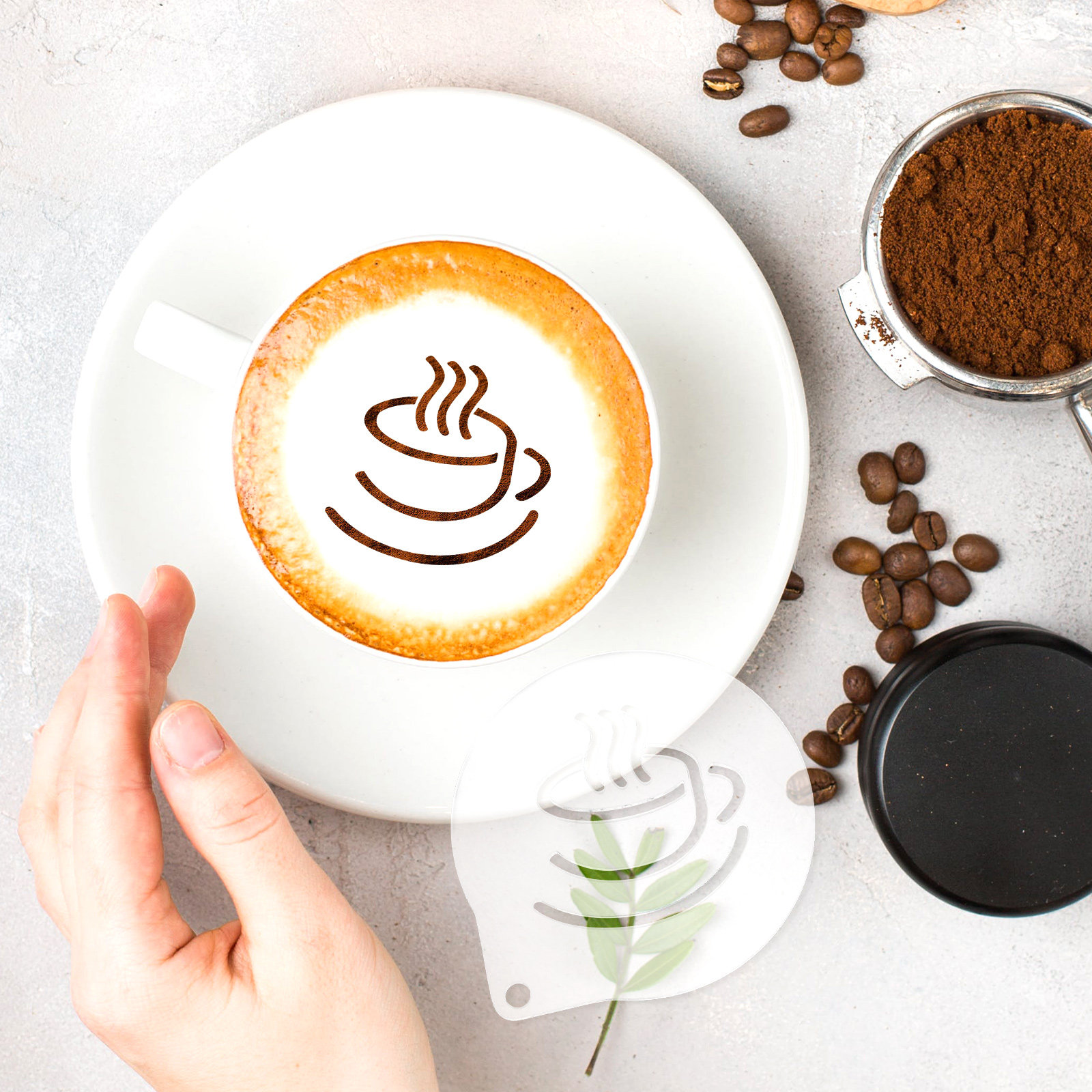 قالب قهوة خفيف الوزن من الأكري - مراجعة Coffee Stencil Art وسعره
