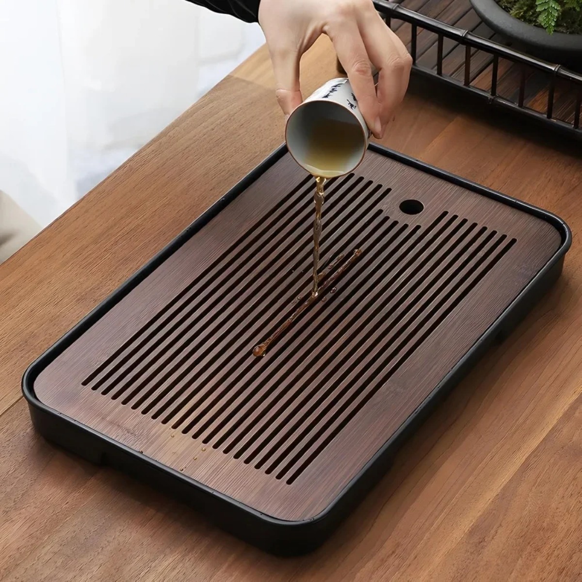 المحمولة انفصال طاولة شاي من ا - مراجعة Bamboo Tea Tray وسعره