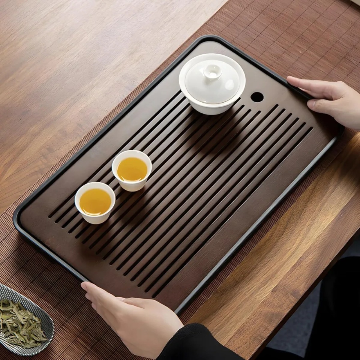 المحمولة انفصال طاولة شاي من ا - مراجعة Bamboo Tea Tray وسعره