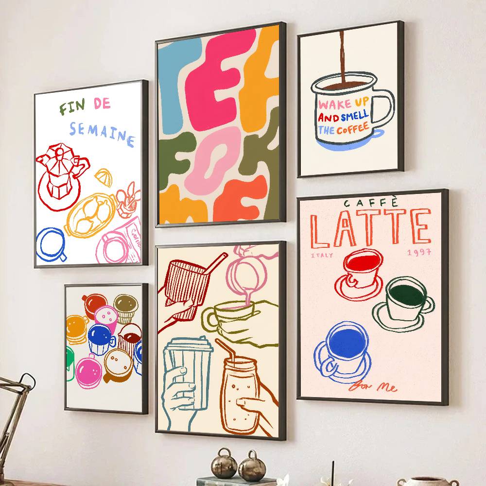 ملصق جداري فني ذاتي اللصق بتصم - مراجعة Wallpaper Coffee And Tea وسعره