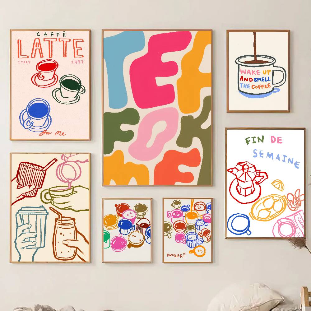 ملصق جداري فني ذاتي اللصق بتصم - مراجعة Wallpaper Coffee And Tea وسعره