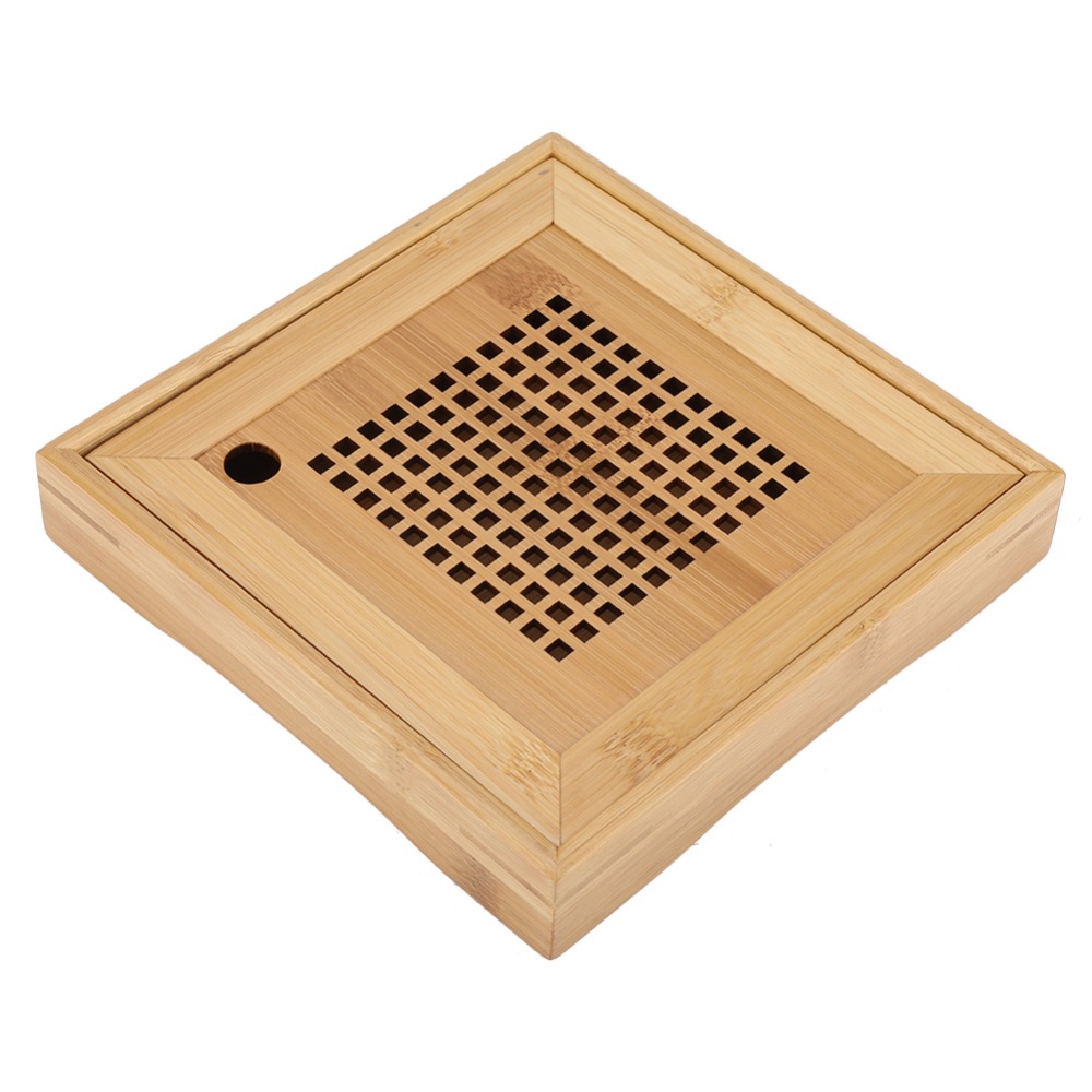 صينية شاي كونغ فو بتصميم مربع، - مراجعة Bamboo Tea Tray وسعره