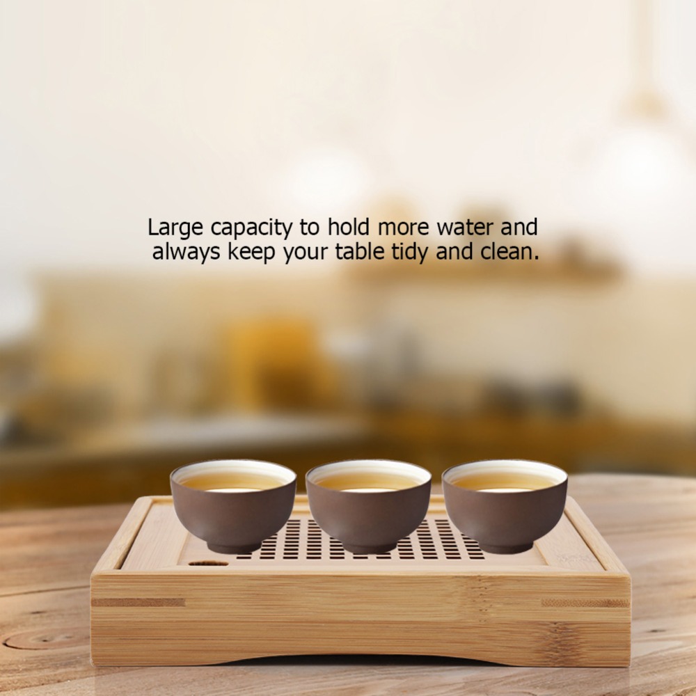 صينية شاي كونغ فو بتصميم مربع، - مراجعة Bamboo Tea Tray وسعره