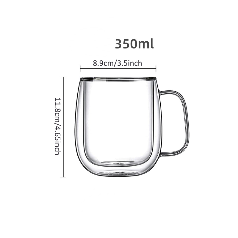 كوب زجاجي مزدوج الجدار سعة 350 - مراجعة Lemon Tea Coffee وسعره