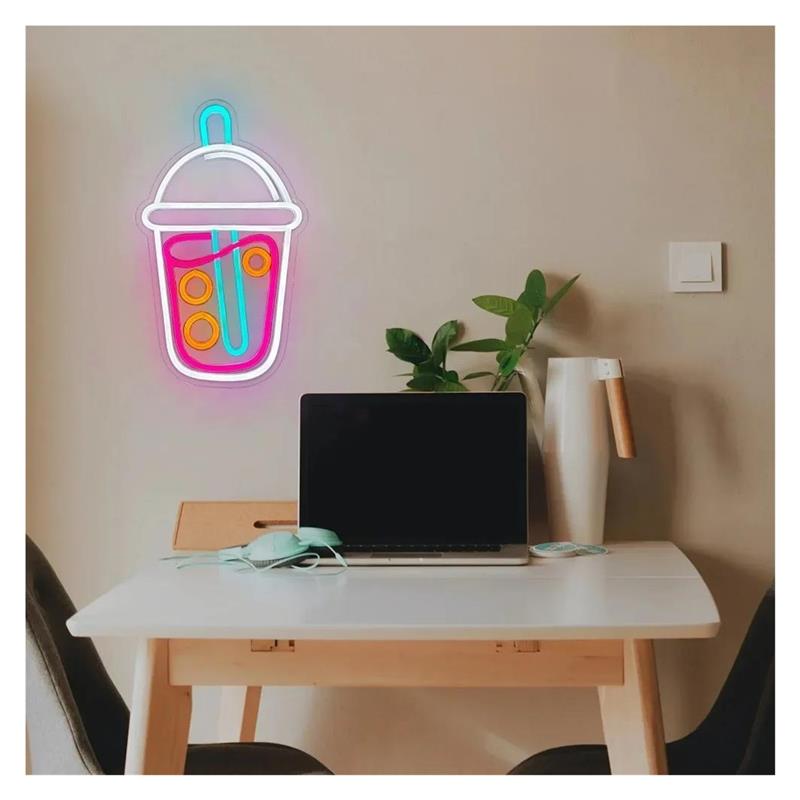 لافتة نيون لشاي البوبا، إضاءة  - مراجعة Wallpaper Coffee And Tea وسعره