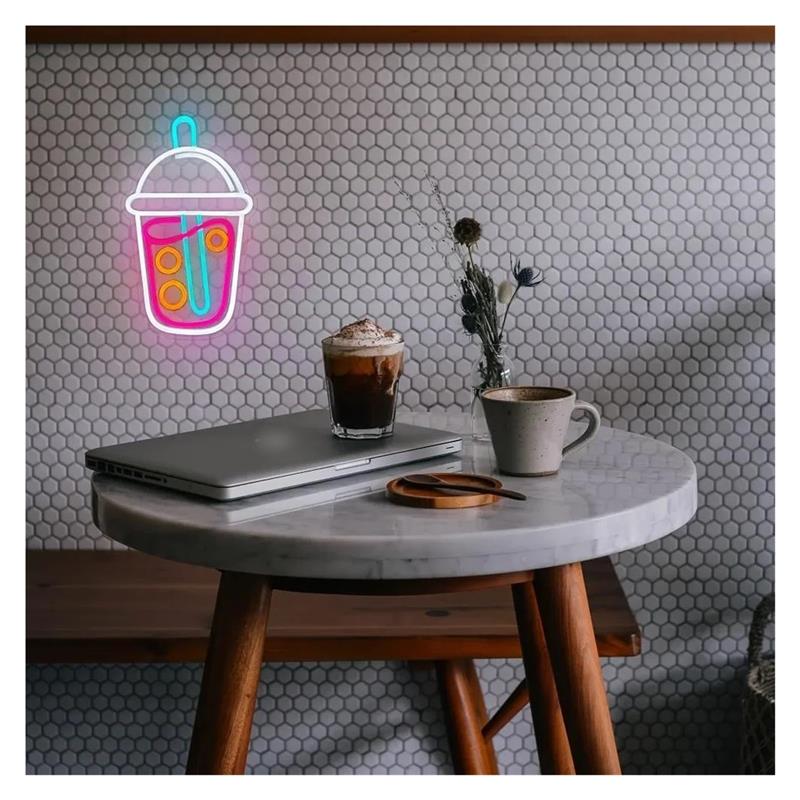 لافتة نيون لشاي البوبا، إضاءة  - مراجعة Wallpaper Coffee And Tea وسعره