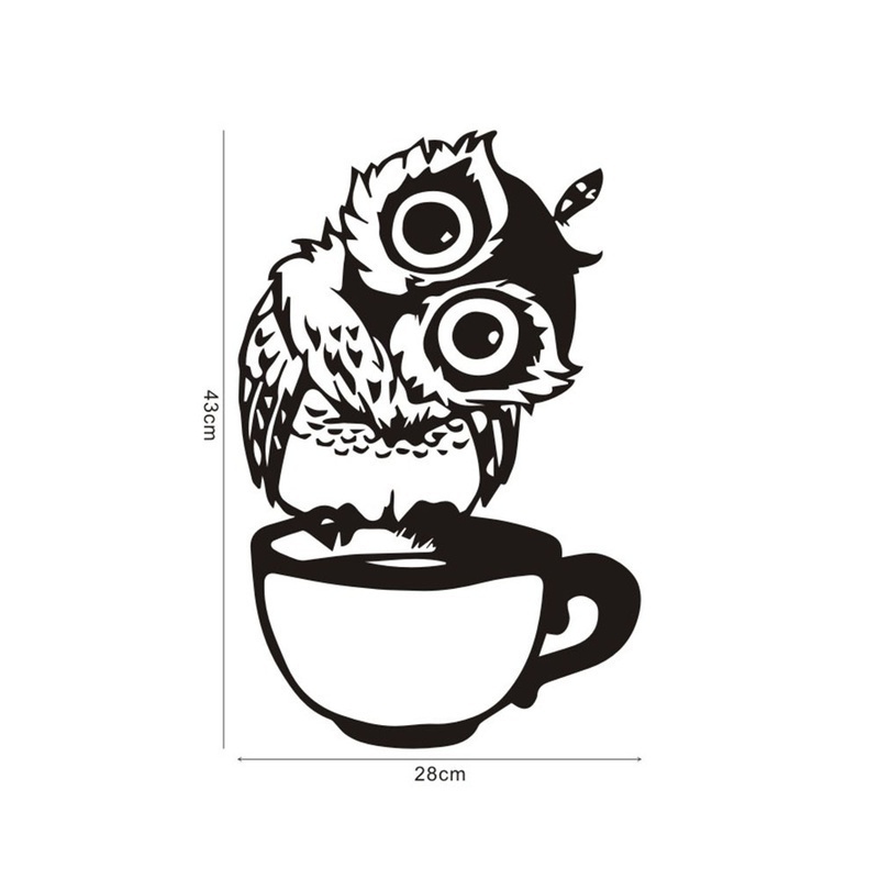 ملصق جداري مضحك على شكل بومة ك - مراجعة Wallpaper Coffee And Tea وسعره