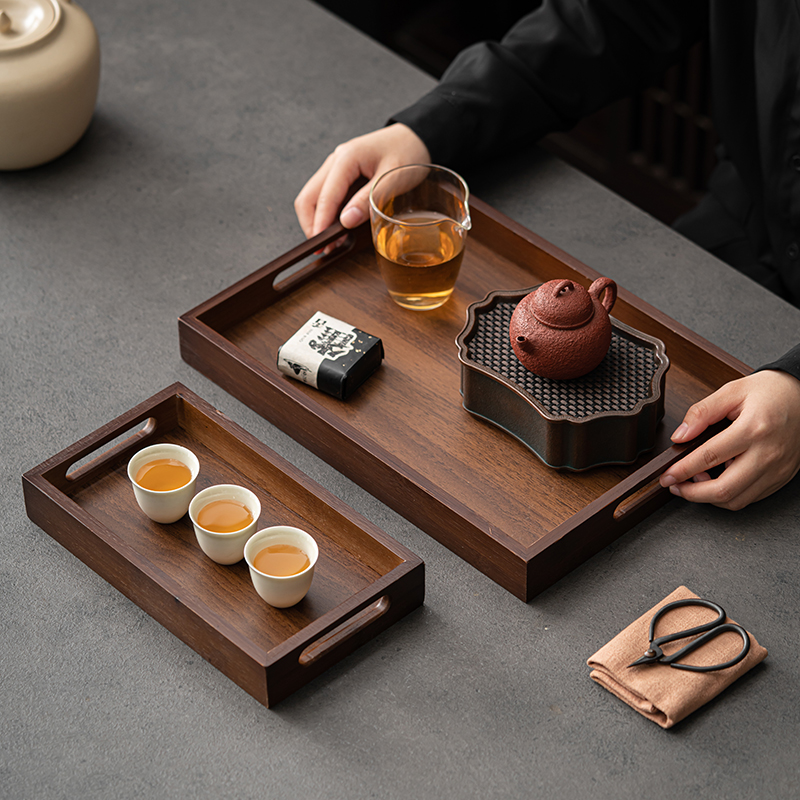 صينية شاي مستطيلة كبيرة من خشب - مراجعة Bamboo Tea Tray وسعره